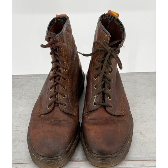 Dr. Martens AirWair Brown Leather Size 8 Eye Lace Up Boots Made in England Punk main image 9